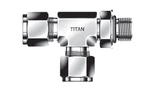 TRS-20-20U - 1-1/4" Tube x 1-1/4" Adj. Male SAE Run Tee - 316 Stainless (096127)