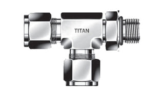 TRS-12-12U - 3/4" Tube x 3/4" Adj. Male SAE Run Tee - 316 Stainless (096125)