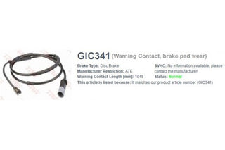 เซนเซอร์สายไฟ Gic, TRW, 34 35 6 792 292, 341, BMW (071523)