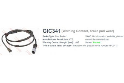 Wire-Sensor Gic, TRW, 34 35 6 792 292, 341, BMW (071523)