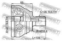 FEBEST CV Joint 1K0 407 311 J 2310-B6 AUDI