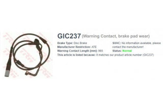 Wire-Sensor, TRW, 34 35 6 772 008, GIC237, BMW (075805)