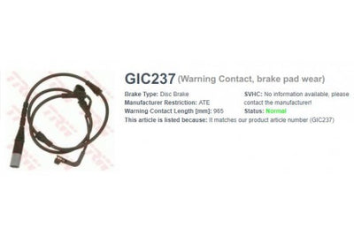 Wire-Sensor, TRW, 34 35 6 772 008, GIC237, BMW (075805)