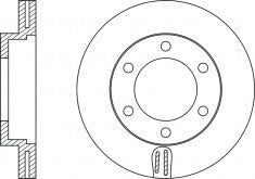 จานโรเตอร์, NIBK, 43512-25020, RN1264V, TOYOTA (018985)