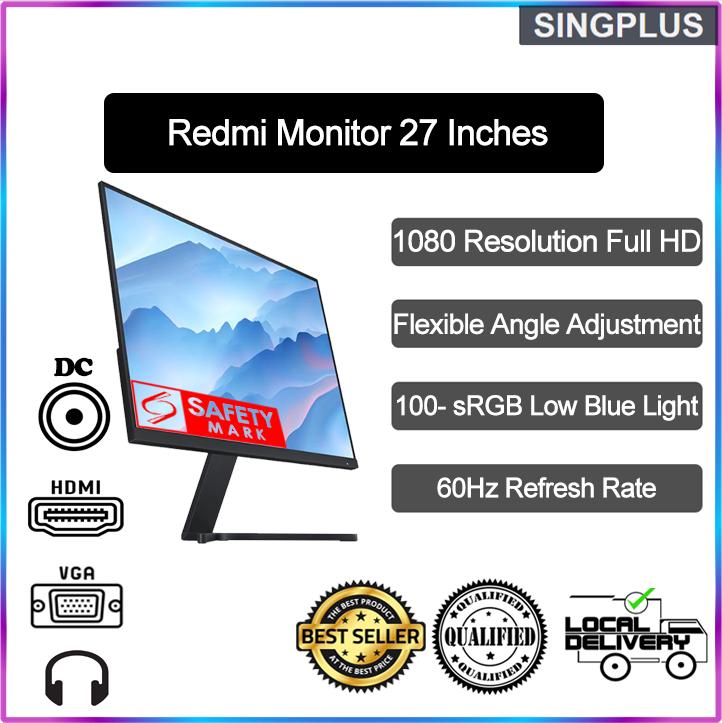 【SG LOCAL SELLER】 AUTHENTIC Xiaomi Redmi Monitor 27 Inch Screen 1920x1080 Resolution Full HD 60Hz Authentic Product