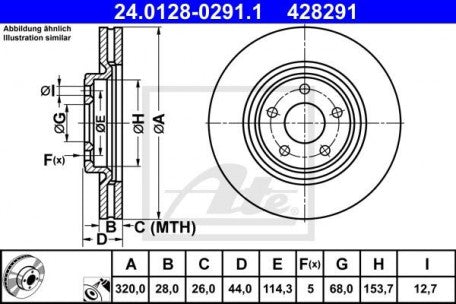 Rotor Disc, ATE, 4E0 615 301 A, 24.0134-0100.1, AUDI (070334)