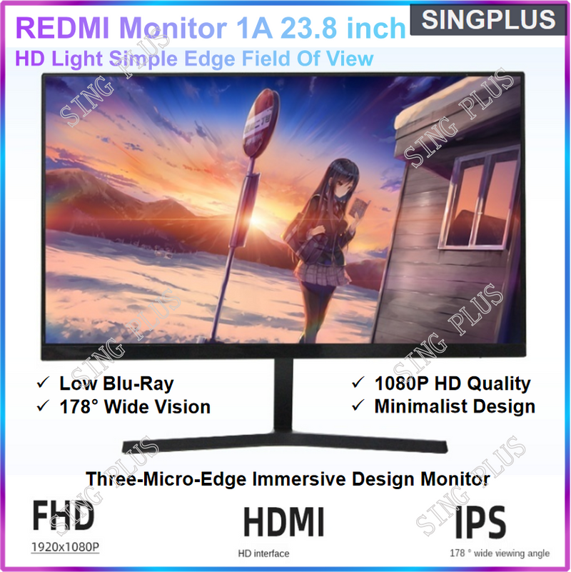 【SG LOCAL SELLER】Redmi Gaming PC Monitor 1A 23.8-Inch FHD1080P IPS Panel 178 ° Super View Angle Multi-Interface Game Display