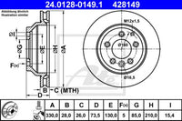 Rotor Disc, ATE, 955 352 401 31, 24.0128-0149.1, AUDI (072597)