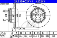 Rotor Disc, ATE, 34 21 6 864 899, 24.0120-0243.1, BMW (077126)