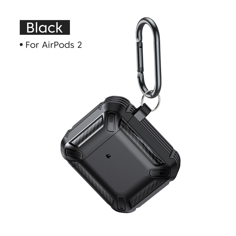 KUULAA Carbon Fiber Bluetooth Headphone Cover TPU Drop Resistant Bluetooth Headphone Cover for Airpods 2 3 Pro