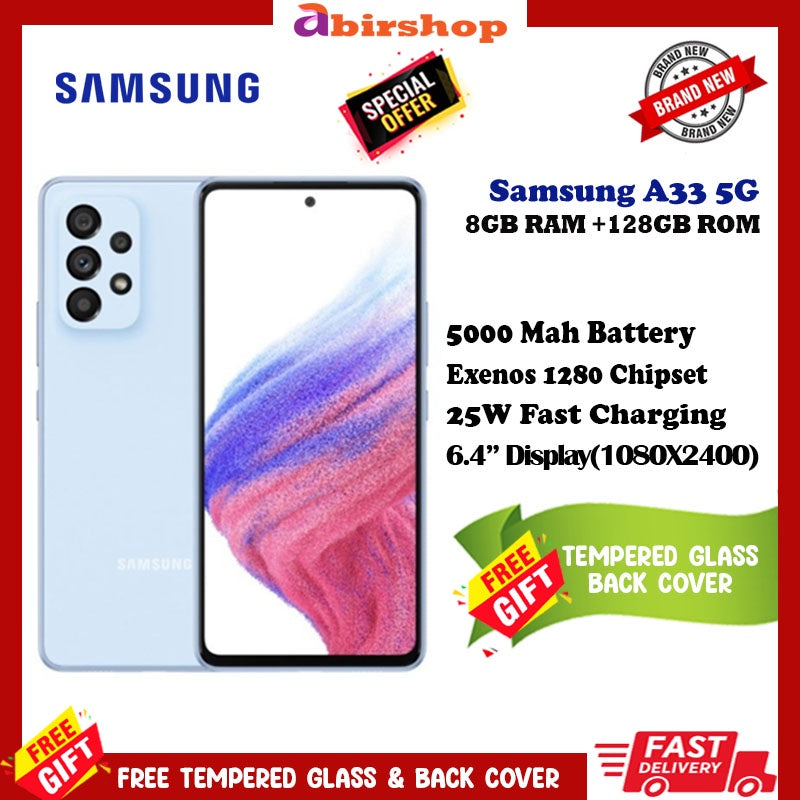 Samsung Galaxy A33 5G 8+128GB | 1 Year Warranty | အသစ်စက်စက် &amp; အလုံပိတ်အစုံ