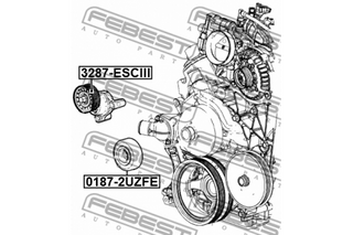 Pulley Tensioner, FEBEST, 12609719_BT, 3287-ESCIII, CADILLAC (GM) (075359)