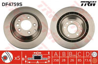 จานโรเตอร์, TRW, 955 352 401 50, DF4759S, AUDI (071699)