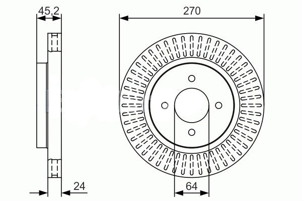 Rotor Disc, BOSCH, MN116736, 0 986 479 T28, MITSUBISHI  (020010)