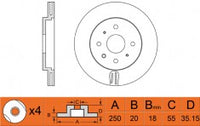 Rotor Disc, NIBK, 00004246J0, RN1214V, CITROEN (016739)