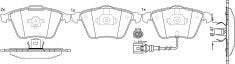 ผ้าเบรค NIBK 1K0698151B, PN0399W, AUDI (009657)