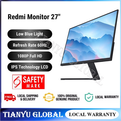 【SG READY STOCK】 Xiaomi Redmi Monitor 27 Inch Screen 60Hz High Refresh Rate 1920x1080 Resolution Full HD 100 sRGB Low Blue Light