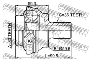 FEBEST CV Joint 1K0 598 099 2310-CCR AUDI
