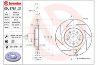 จานโรเตอร์, BREMBO, 4G432810266, 09.8781.21, ASTON MARTIN (066348)