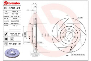 Rotor Disc, BREMBO, 4G432810266, 09.8781.21, ASTON MARTIN (066348)