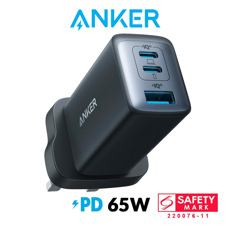 Anker 735 PowerPort III 3-Port 65W, Fast Compact Wall Charger