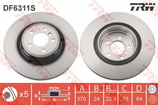 Rotor Disc, TRW, 34 21 6 775 291, DF6311S, BMW (071605)