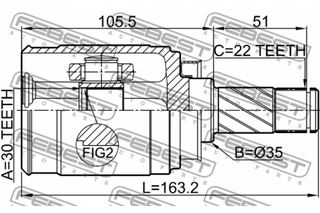 FEBEST CV Joint 95228685 1011-T300RH CHEVROLET (GM)