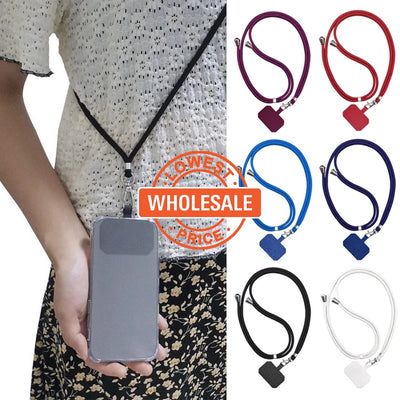 [ Wholesale Prices ] Universal Adjustable Phone Lanyard / Colorful Anti-lost Lanyard Strap / Detachable Crossbody Nylon Neck Cord / Phone Safety Tether Keychain Chain Rope
