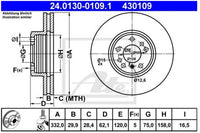 Rotor Disc, ATE, 34 11 6 859 679, 24.0130-0109.1, BMW (073732)