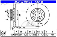 Rotor Disc, ATE, 6 069 9518, 24.0122-0145.1, ALFA ROMEO (065078)