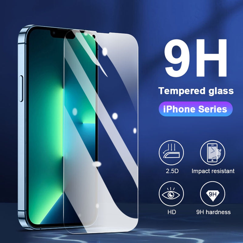 1Pcs For iPhone 14 13 12 Pro Max 13 12 mini 11 X XR XS 8 7 6 6s Plus SE 2020 Tempered Glass Screen Protector