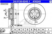 Rotor Disc, ATE, 80A 615 301 A, 24.0130-0245.1, AUDI (062958)