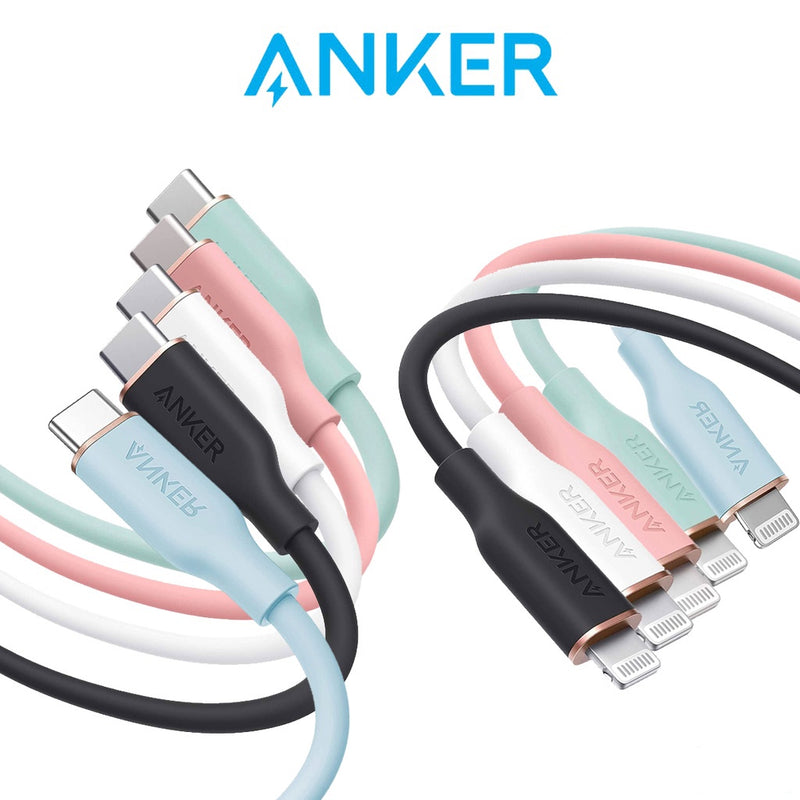 Anker PowerLine III Flow USB C to Lightning Cable for iPhone 13/12/11/X/XS/XR / 8 Plus, AirPods Pro