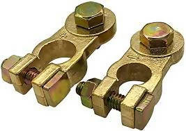 Copper Brass Battery Terminal Connectors, W/O, Negative, 4 x 0.6 x 2.5 inches (116252)